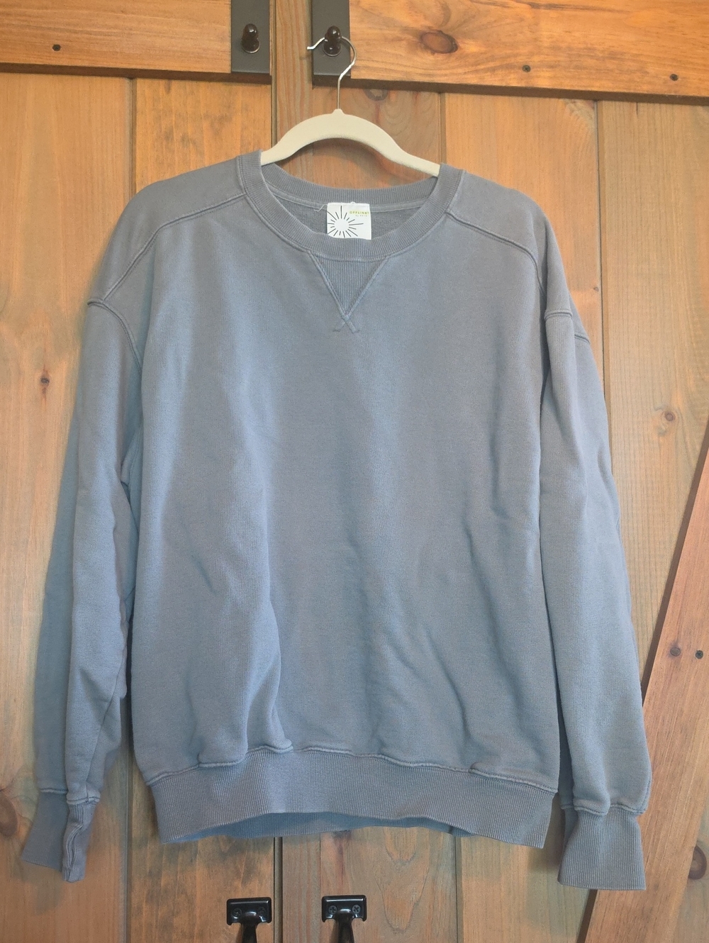 Aerie Offline Oversized Crewneck Sweatshirt - Gray